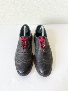 Allen Edmonds Men's Neumok Navy Blue Wing Tip Oxford Dress Shoes Size 10